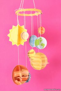 3D Paper Mobile Planets Craft Template - Solar System Craft - Easy ...