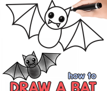 How to Draw a Bat – Step by Step Bat Drawing Tutorial
