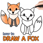 Fox guided drawing step by step tutorial