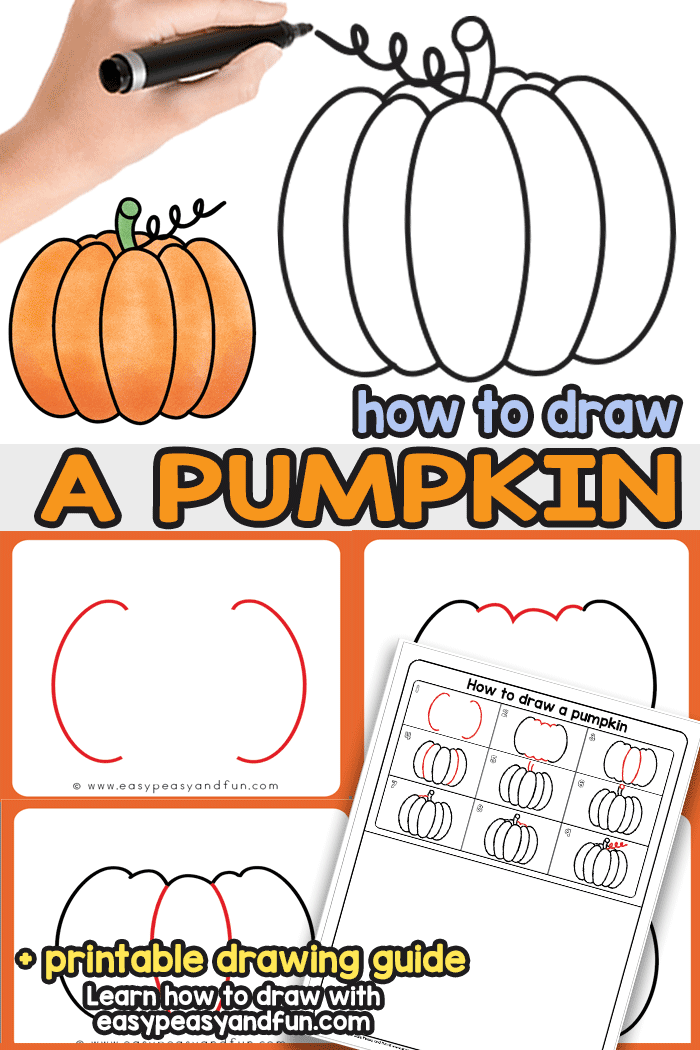 How to draw a pumpkin | Step by step Drawing tutorials