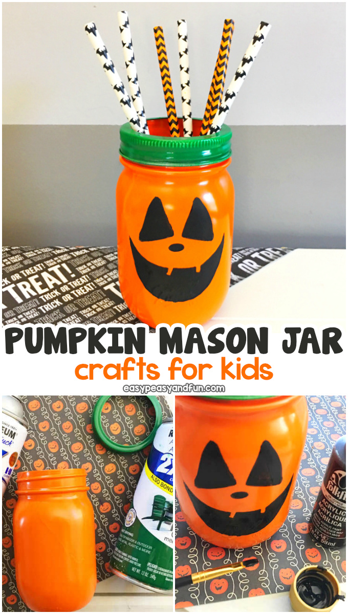 Pumpkin Mason Jar Craft for Kids