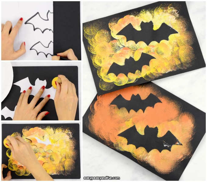 Bat Silhouette Halloween Art Ideas