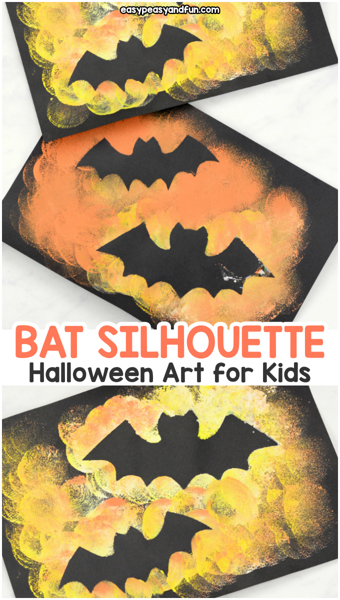 Bat Silhouette Halloween Art and Craft for Kids