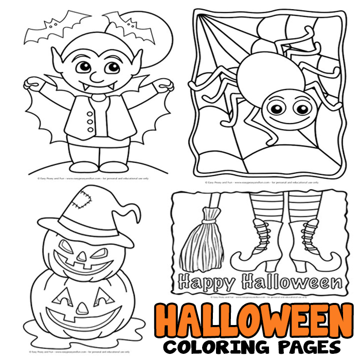 Halloween Coloring Pages - Easy Peasy and Fun