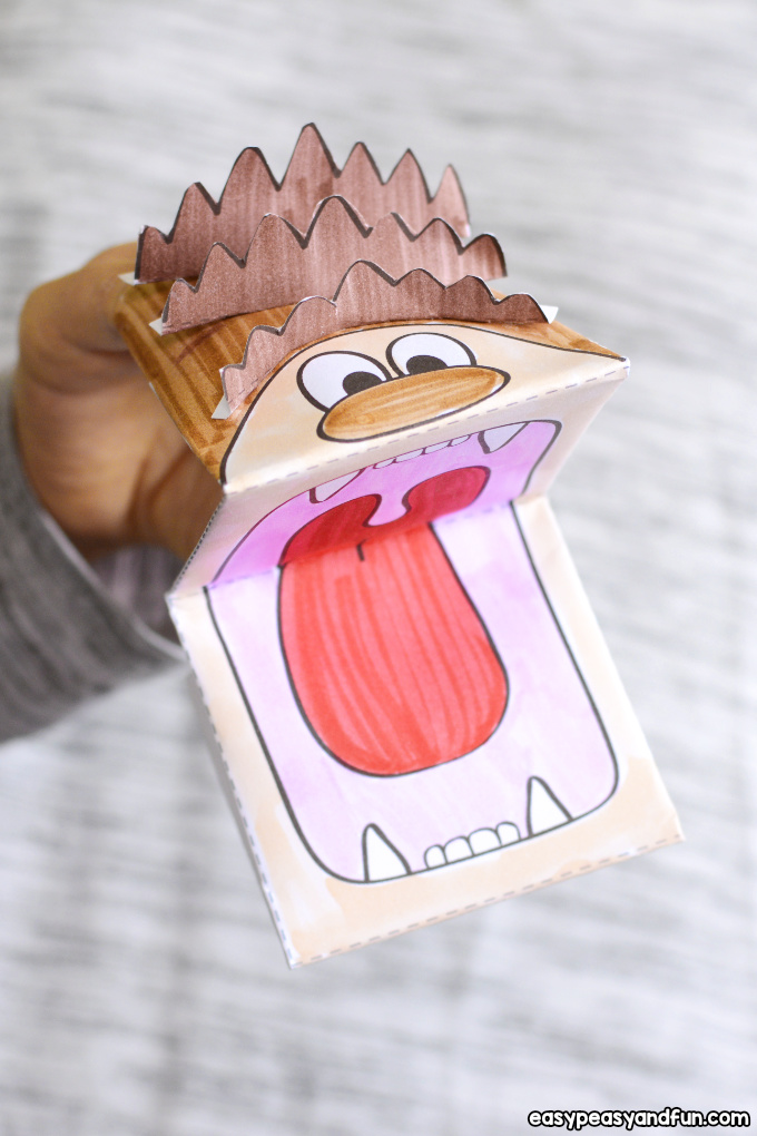 Hedgehog Puppet Printable Template Craft for Kids