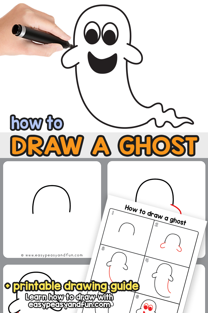 How to Draw a Ghost Step by Step Ghost Drawing Tutorial (easy)