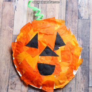 Mosaic Pumpkin Paper Plate Craft