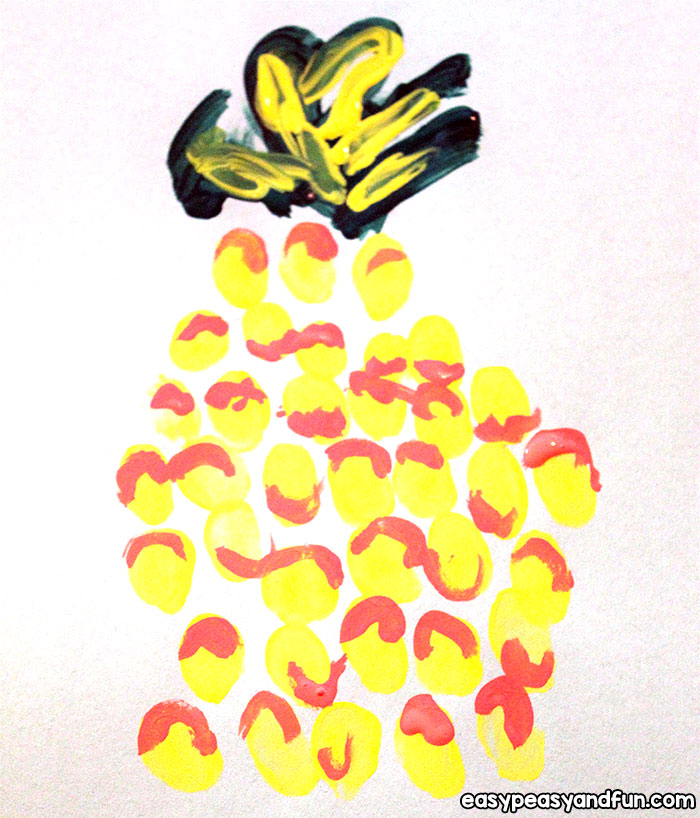 Pineapple Fingerprint Art for kids