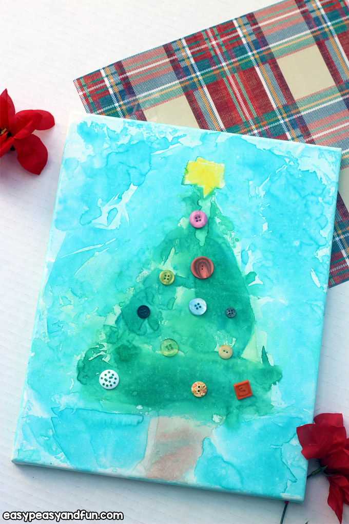 Christmas Tree Tissue Paper Bleeding Crafts For Kids