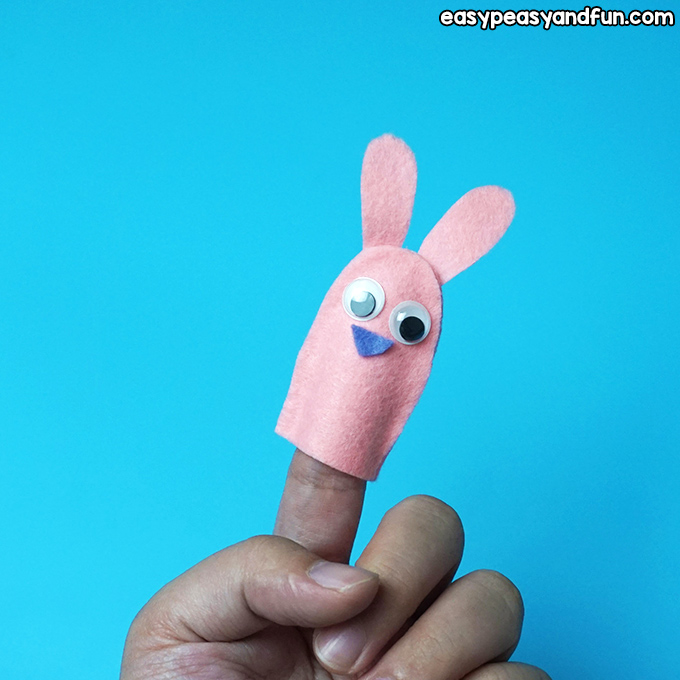 Felt Easter Bunny Finger Puppet for Kids