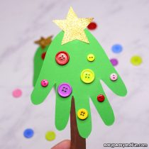 Handprint Christmas Tree – Christmas craft for kids or a DIY ornament