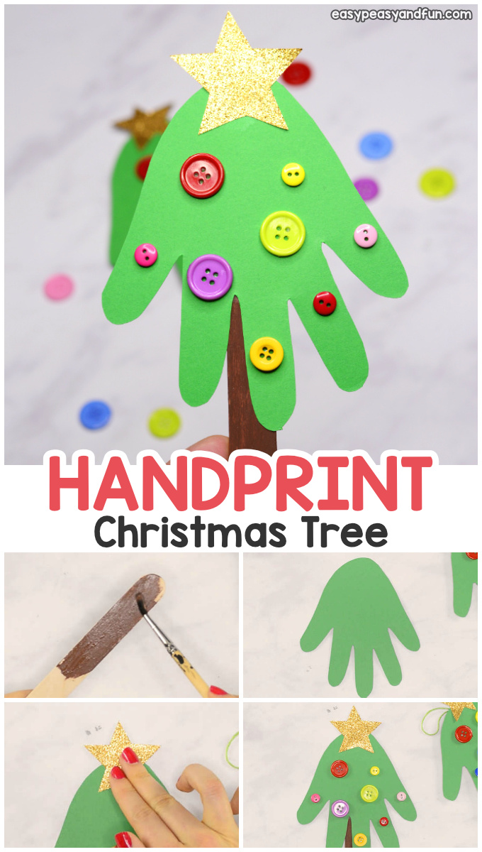 Handprint Christmas Tree – Christmas craft for kids or a DIY ornament