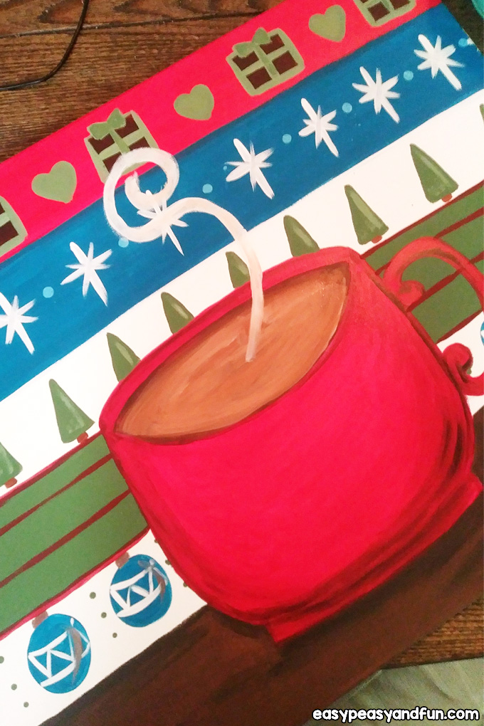 Hot Cocoa Christmas Canvas Painting Tutorial
