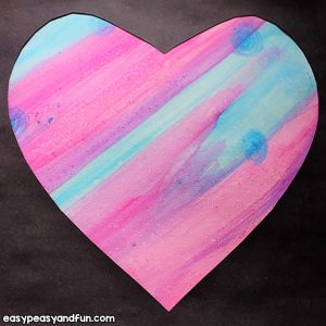 Paint a Heart with Watercolors and Salt - Art for Kids