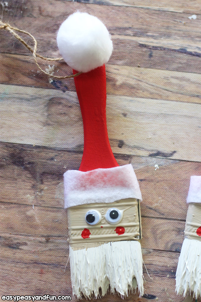 Children's Paintbrush Santa Crafts