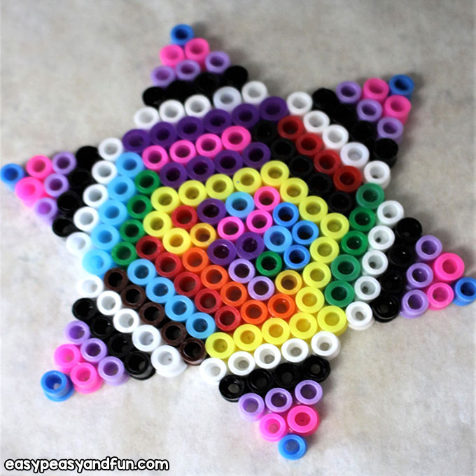 10 Melty Bead Pegboard in Circle Heart Star Square 2 Ironing Paper for Kid Craft 