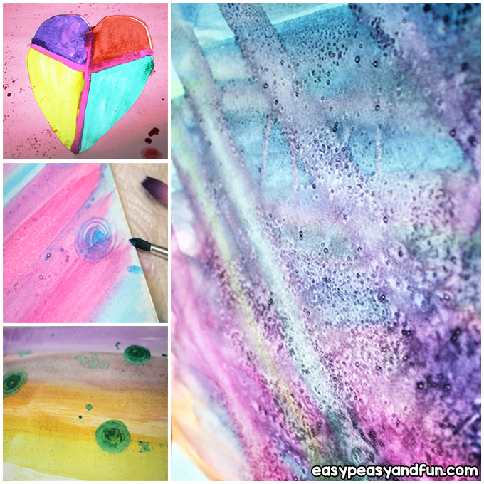 Simple Painting With Watercolors and Salt for Kids