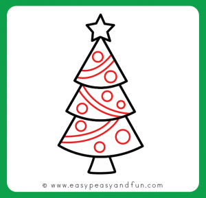 How to Draw a Christmas Tree - Step by Step Drawing Tutorial - Easy ...