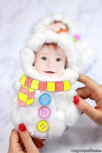 Cotton Ball Snowman Craft - DIY Christmas Card - Easy Peasy and Fun