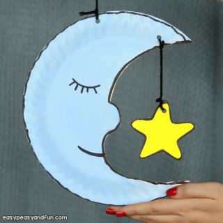 Moon Paper Plate Craft for Kids - Easy Peasy and Fun