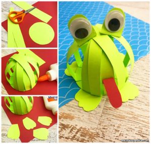 Paper Strips Frog Craft Idea