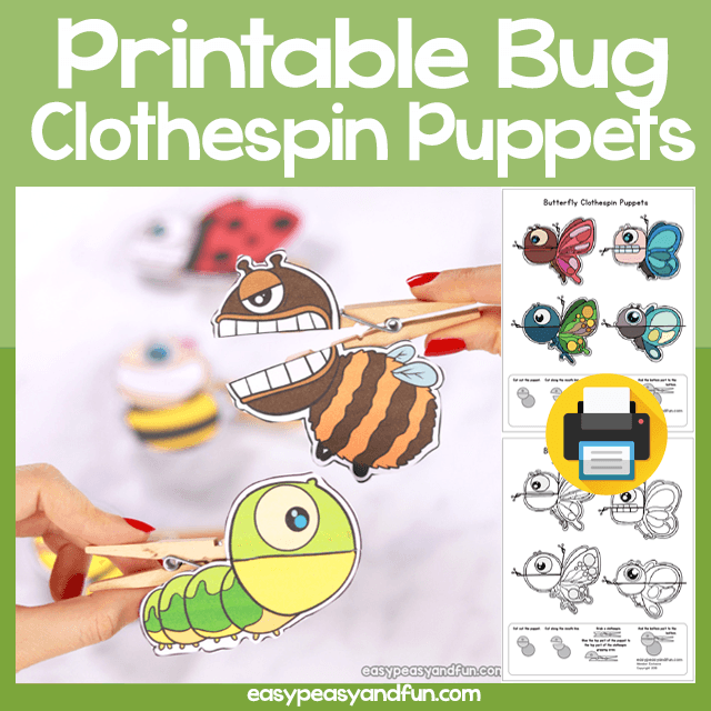 Bugs Clothespin Puppets Easy Peasy And Fun