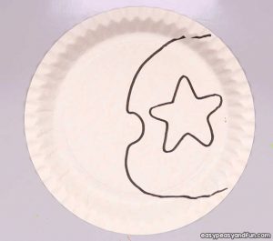 Moon Paper Plate Craft for Kids - Easy Peasy and Fun