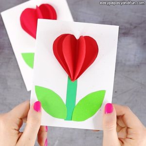 3D Heart Flower Card