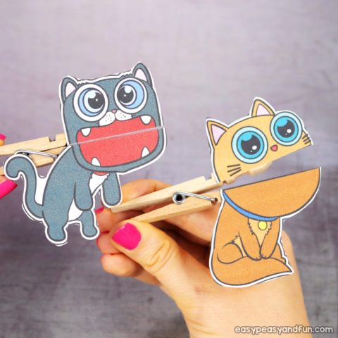 Cats Clothespin Puppets - Easy Peasy and Fun