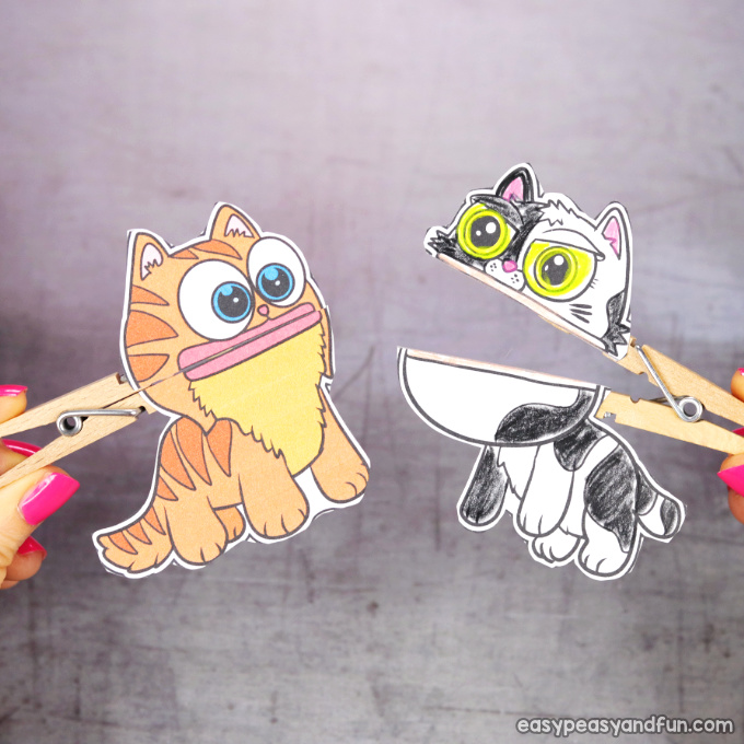 Clothespin Cat Puppets Printable