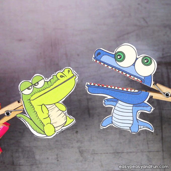 Clothespin Crocodile Puppets Printable