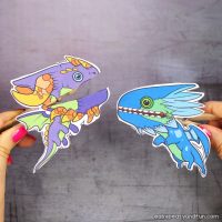Dragon Clothespin Puppets - Easy Peasy and Fun