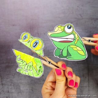 Frog Clothespin Puppets - Easy Peasy and Fun
