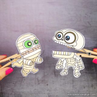 Clothespin Halloween Puppets Printable