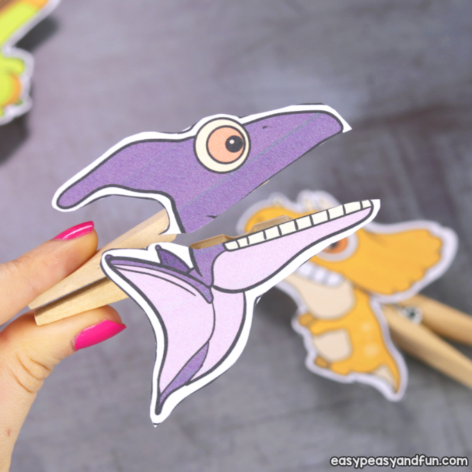 Printable Pterodactyl Clothespin Puppet