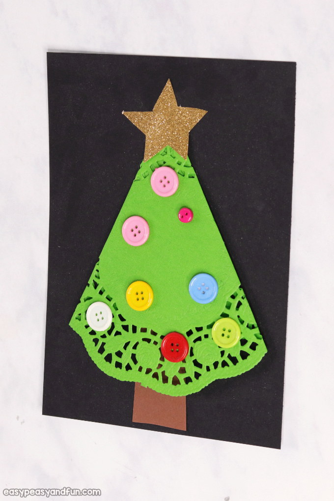 Doily Christmas Tree Craft Idea for Kids