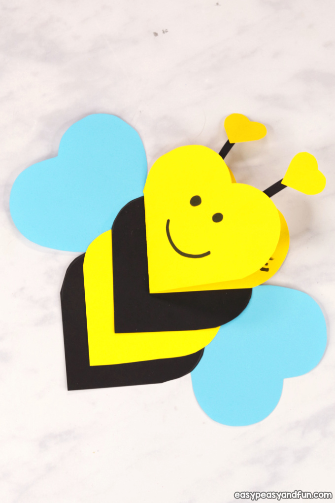 Heart Shaped Bee Crafts for Kids