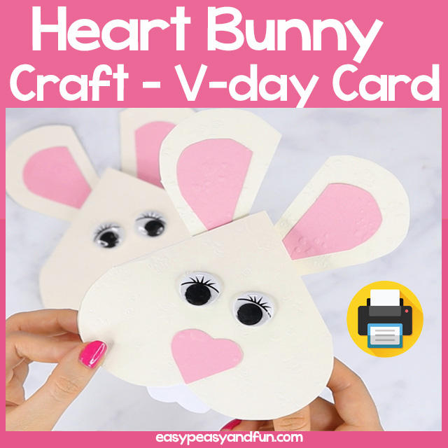 Heart Bunny Craft - Cute Valentines Day or Easter Craft Idea
