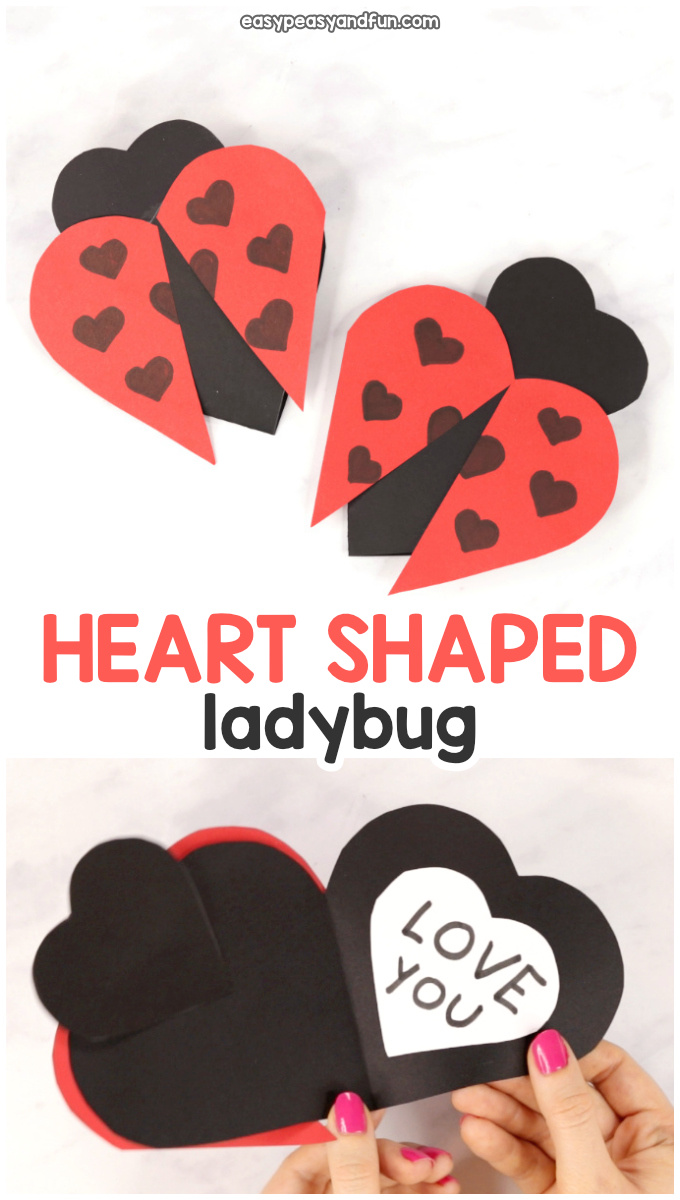 Heart Ladybug Craft Idea for Kids
