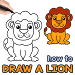 Lion Directed Drawing Guide