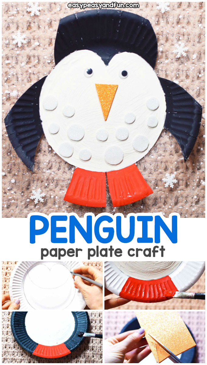 penguin crafts on paper plate