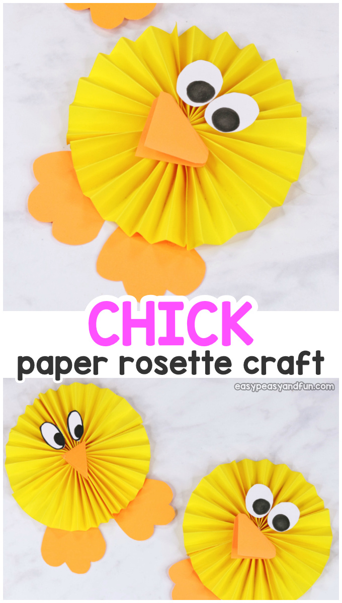 Paper Rosette Chicken Crafts for Kids