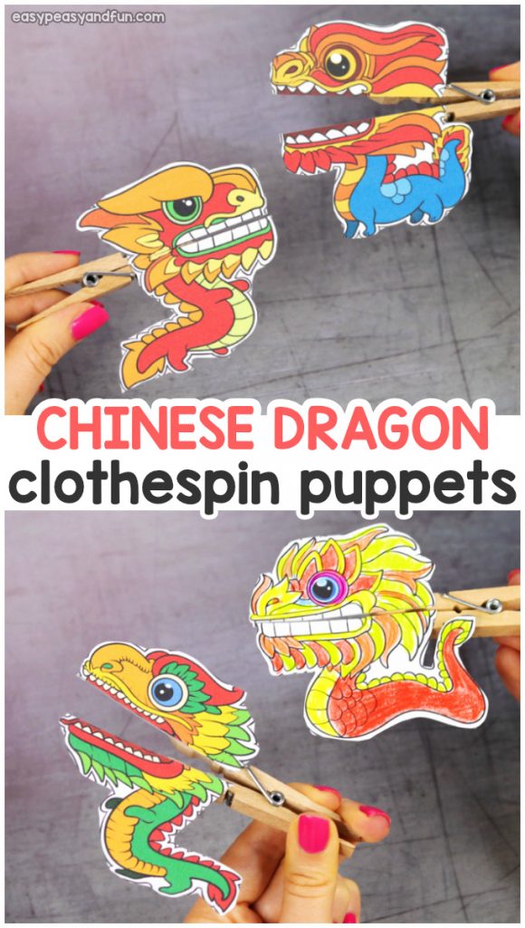 Chinese Dragon Clothespin Puppets - Easy Peasy and Fun