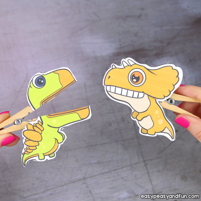 Printable Dinosaurs Clothespin Puppets