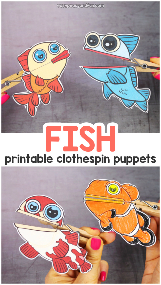 Printable Fish Clothespin Puppets