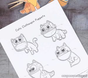 Cats Clothespin Puppets - Easy Peasy and Fun