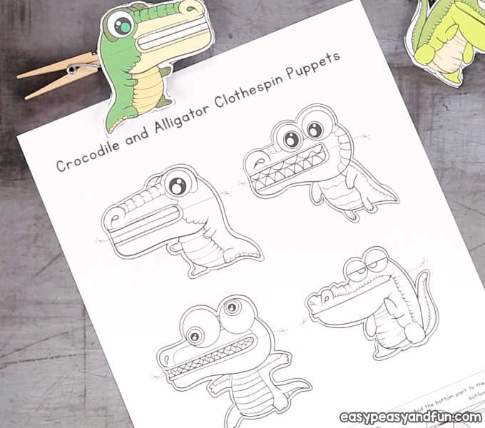 Crocodile Clothespin Puppets Easy Peasy and Fun