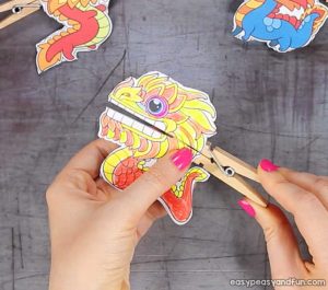 Chinese Dragon Clothespin Puppets - Easy Peasy and Fun
