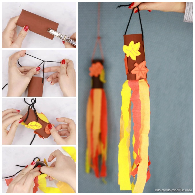 Fall Windsock Toilet Paper Roll Craft for Kids