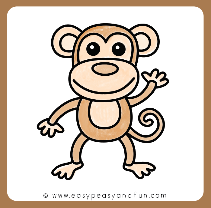How to Draw a Monkey – Step by Step Drawing Guide - Easy Peasy and Fun